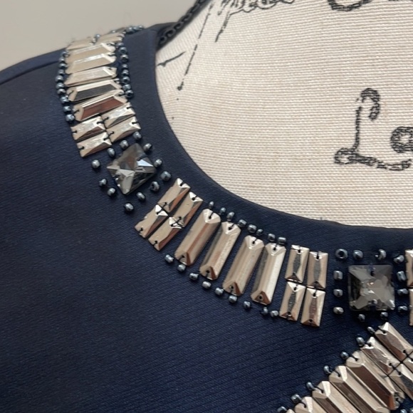 Rare St. John Duchess Opera Evening Jacket Hand Beaded Navy Sz 6 NEW - Picture 10 of 16